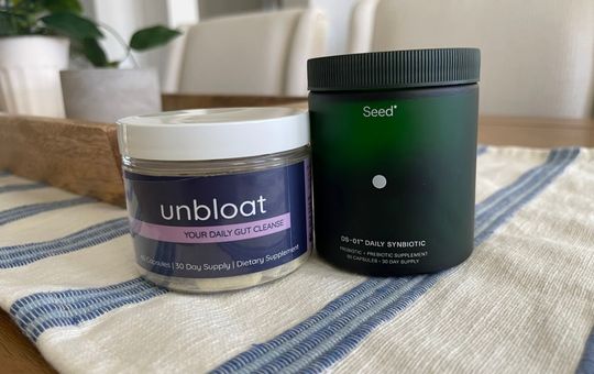 seed daily synbiotic next to unbloat daily gut cleanse