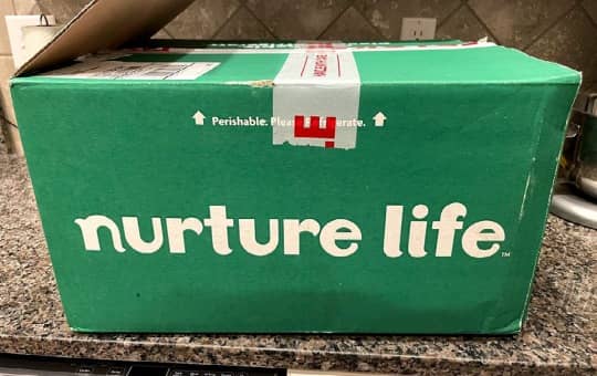 nurture life brand logo on delivery box