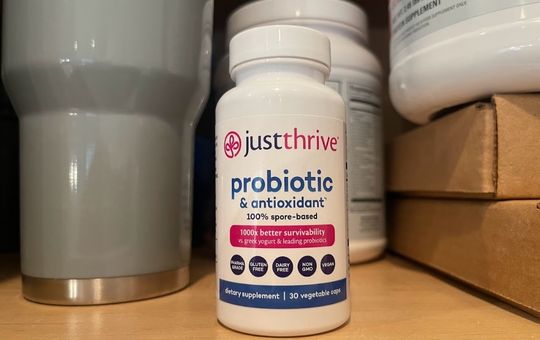 just thrive probiotic in cabinet