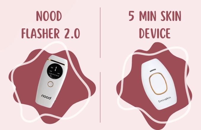 5 in skin device and nood flasher 2.0 on a pink banner image