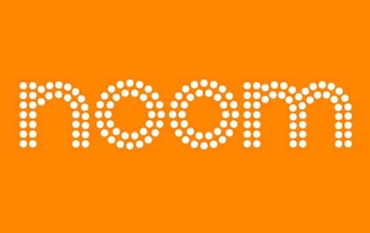 noom's logo and reviewing their brand