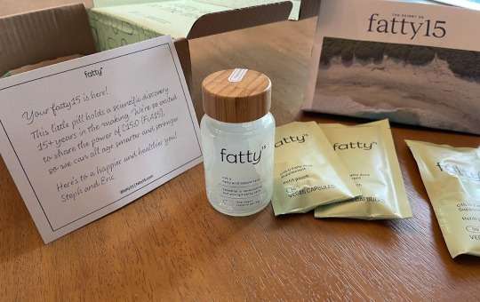fatty15 product on table